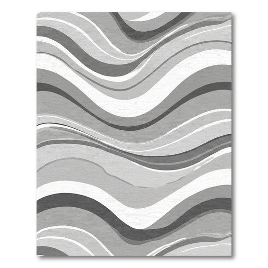 Monochromatic Wavy Stripe Flow Rug