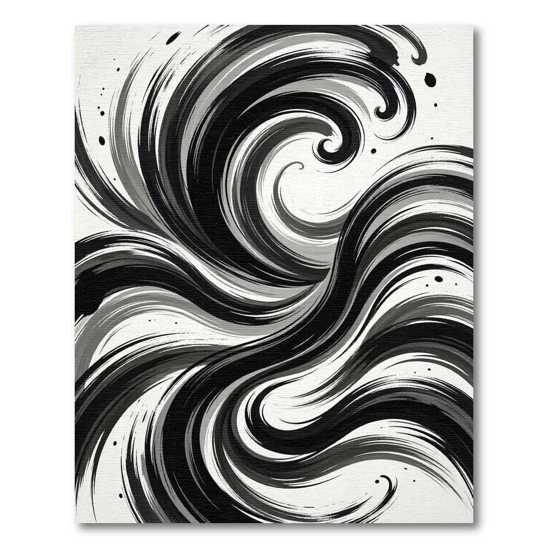 Monochromatic Ink Swirl Abstract Rug
