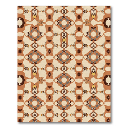 Earthy Terra Cotta Abstract Symmetry Rug