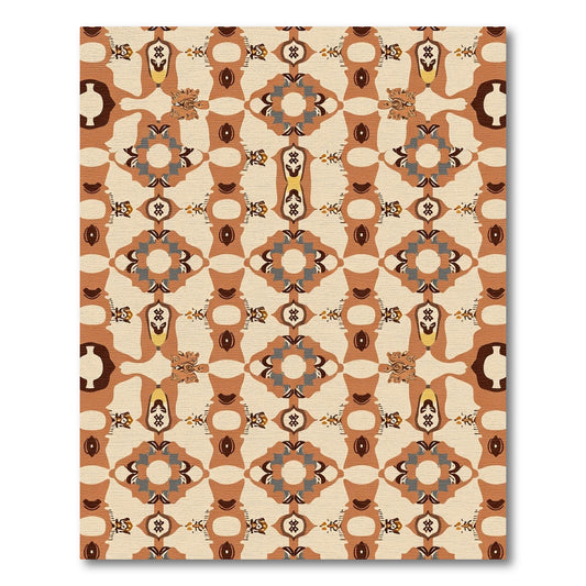 Earthy Terra Cotta Abstract Symmetry Rug