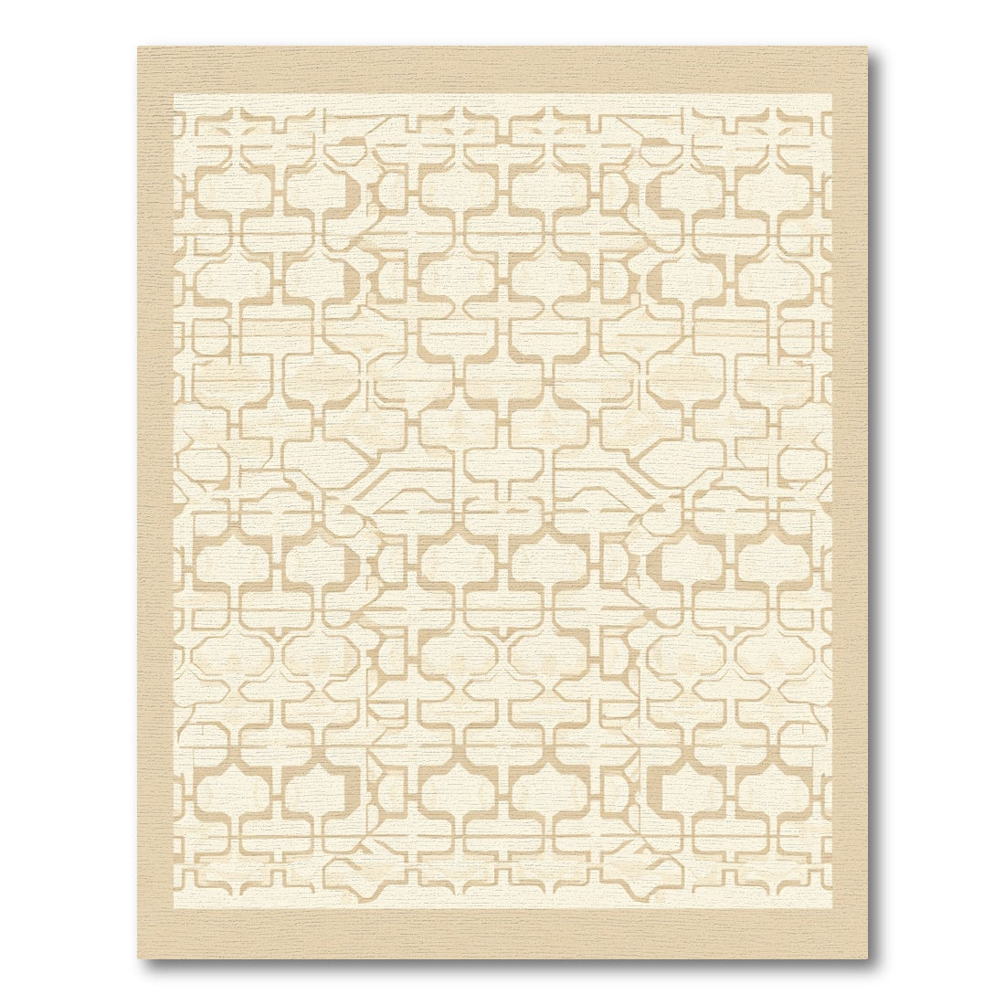 Cream Geometric Lattice Accordion Rug