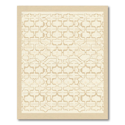 Cream Geometric Lattice Accordion Rug