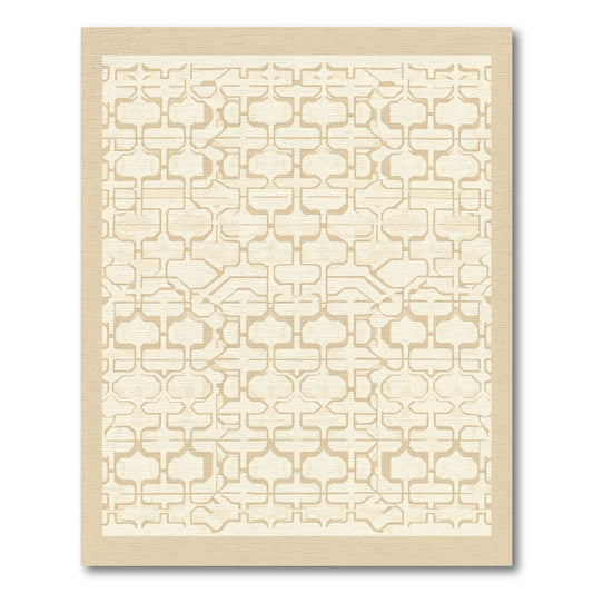 Cream Geometric Lattice Accordion Rug