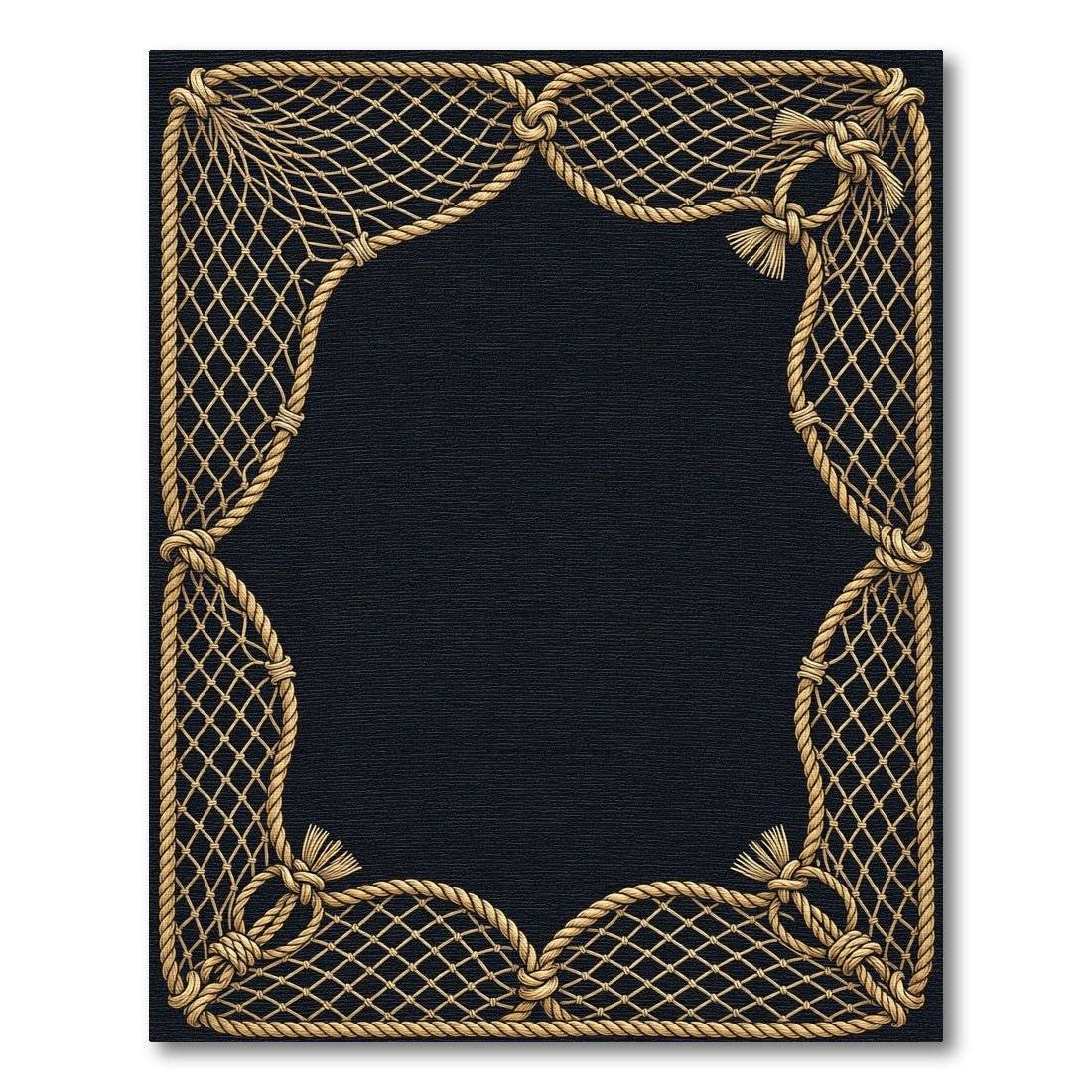 Nautical Rope Net Border Rug