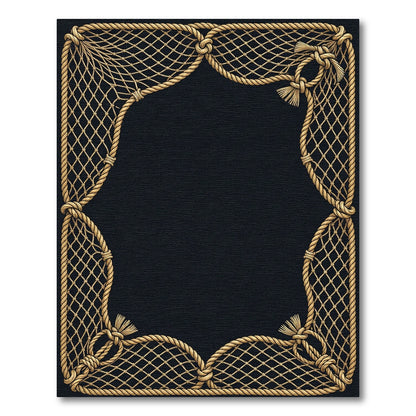 Nautical Rope Net Border Rug