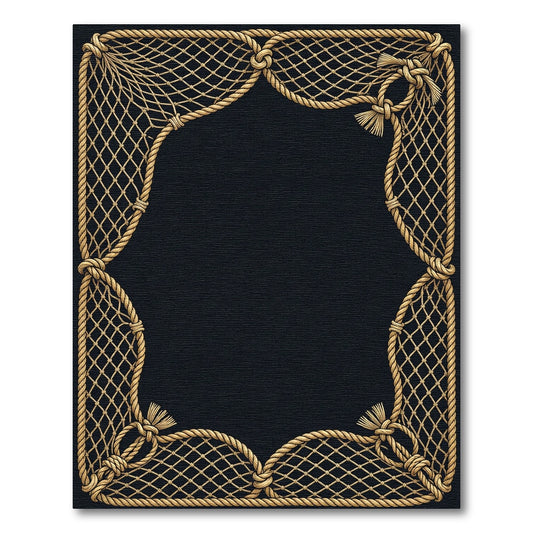 Nautical Rope Net Border Rug