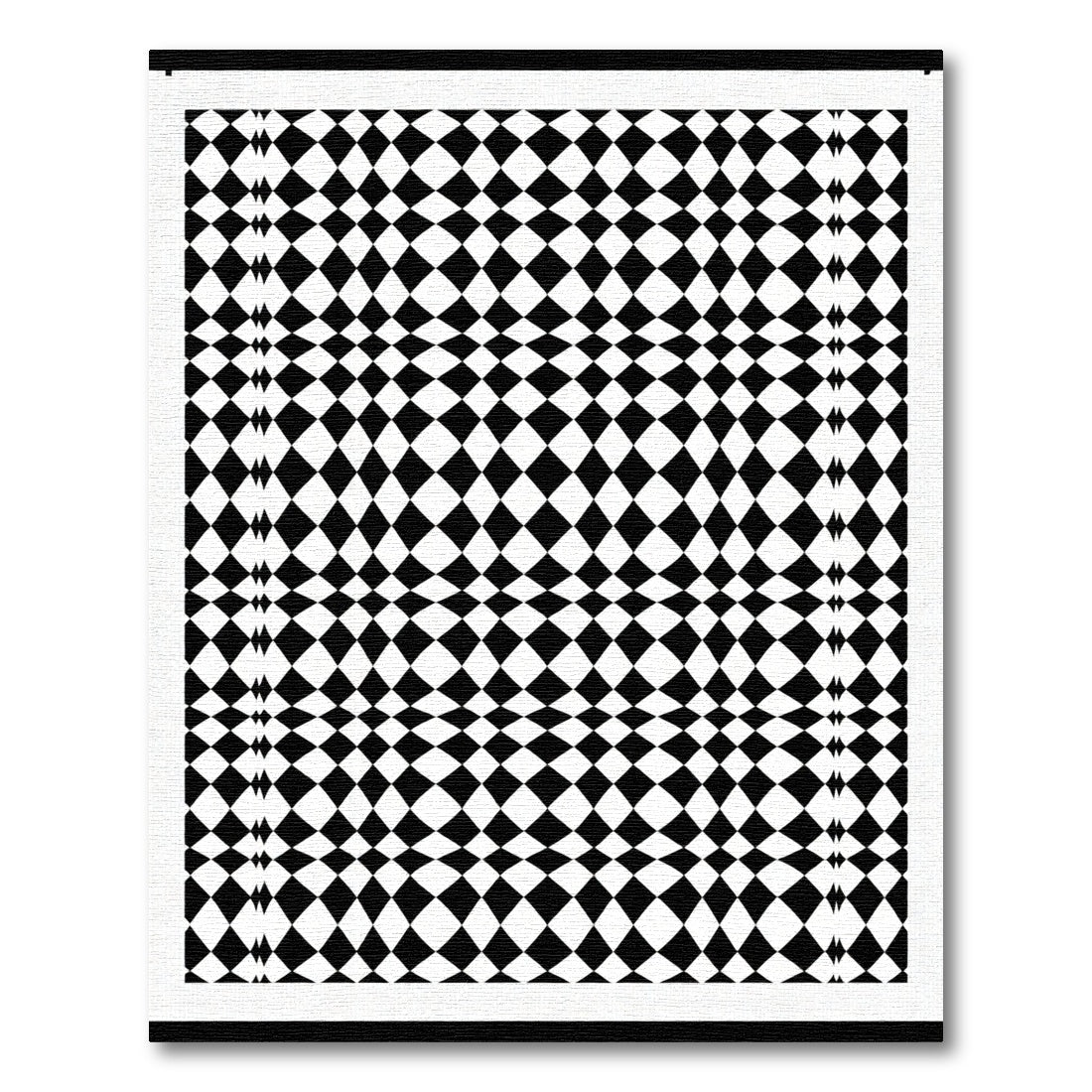 Bold Black White Diamond Weave Rug