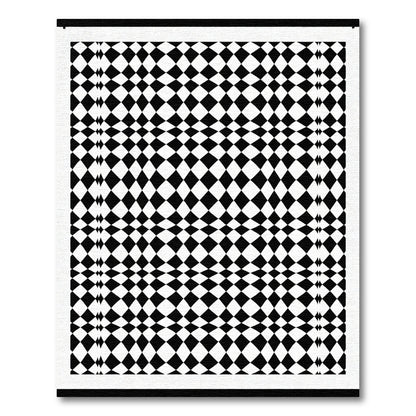 Bold Black White Diamond Weave Rug