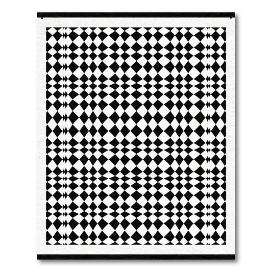 Bold Black White Diamond Weave Rug