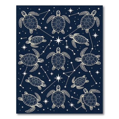 Celestial Sea Turtle Midnight Constellation Rug