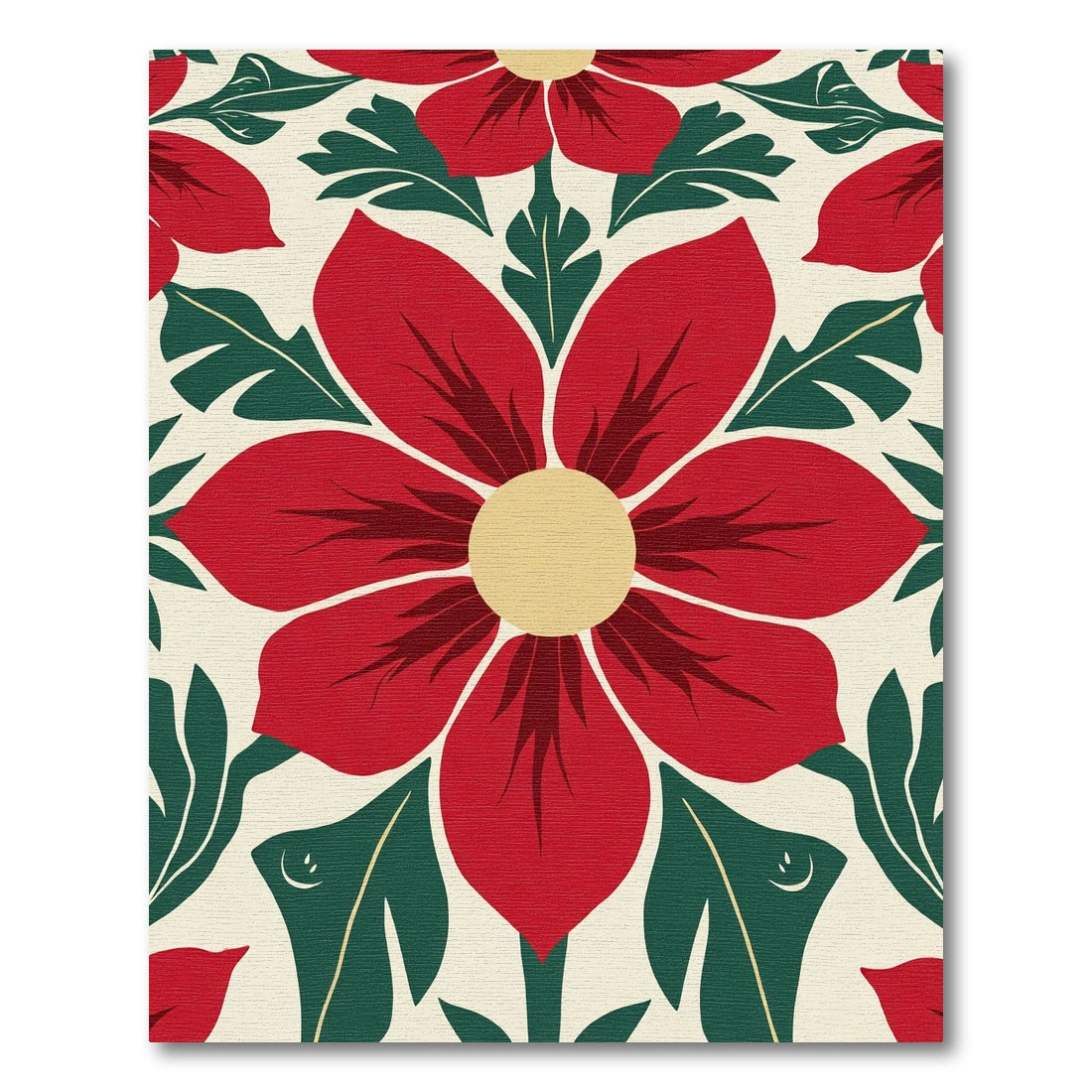 Bold Red Floral Garden Rug