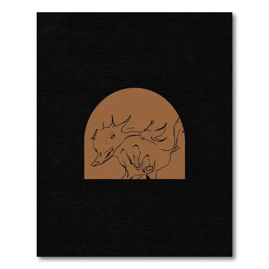 Brown Sketchy Dragon Arc Rug
