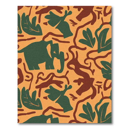 Savanna Elephant Jungle Vine Rug
