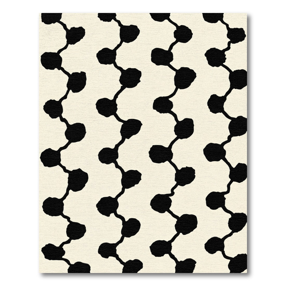Black Organic Chain Beige Rug