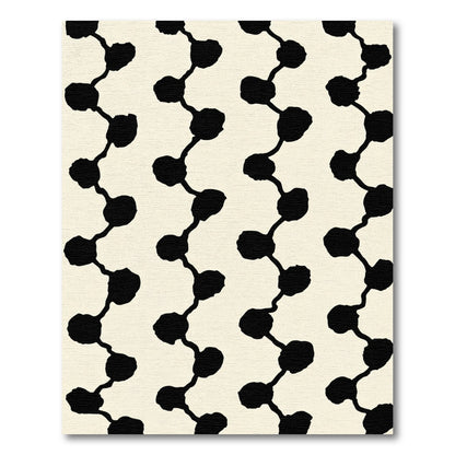Black Organic Chain Beige Rug