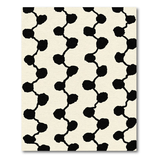 Black Organic Chain Beige Rug