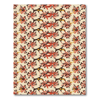 Bold Red Floral Branch Accents Rug