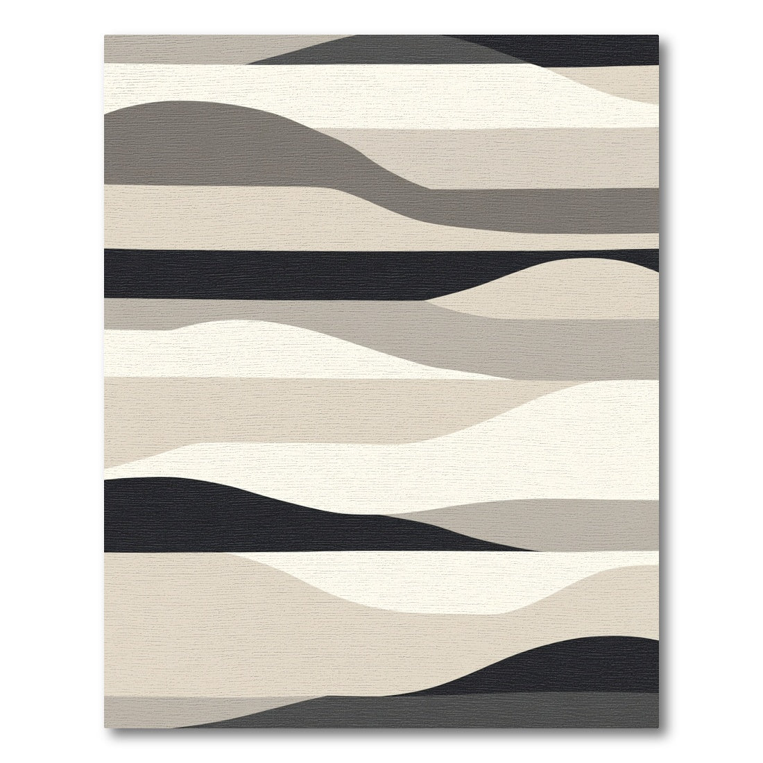 Monochrome Sand Dune Abstract Landscape Rug
