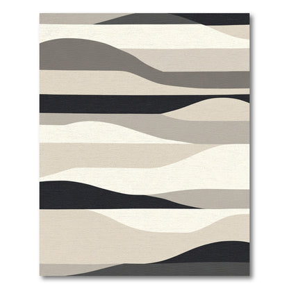 Monochrome Sand Dune Abstract Landscape Rug