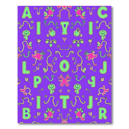 Bold Alphabet Amuse Purple Rug