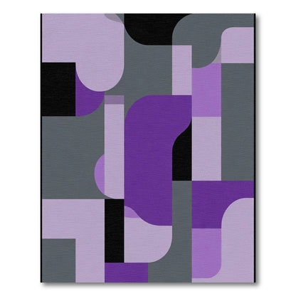 Abstract Purple Geometric Overlay Rug