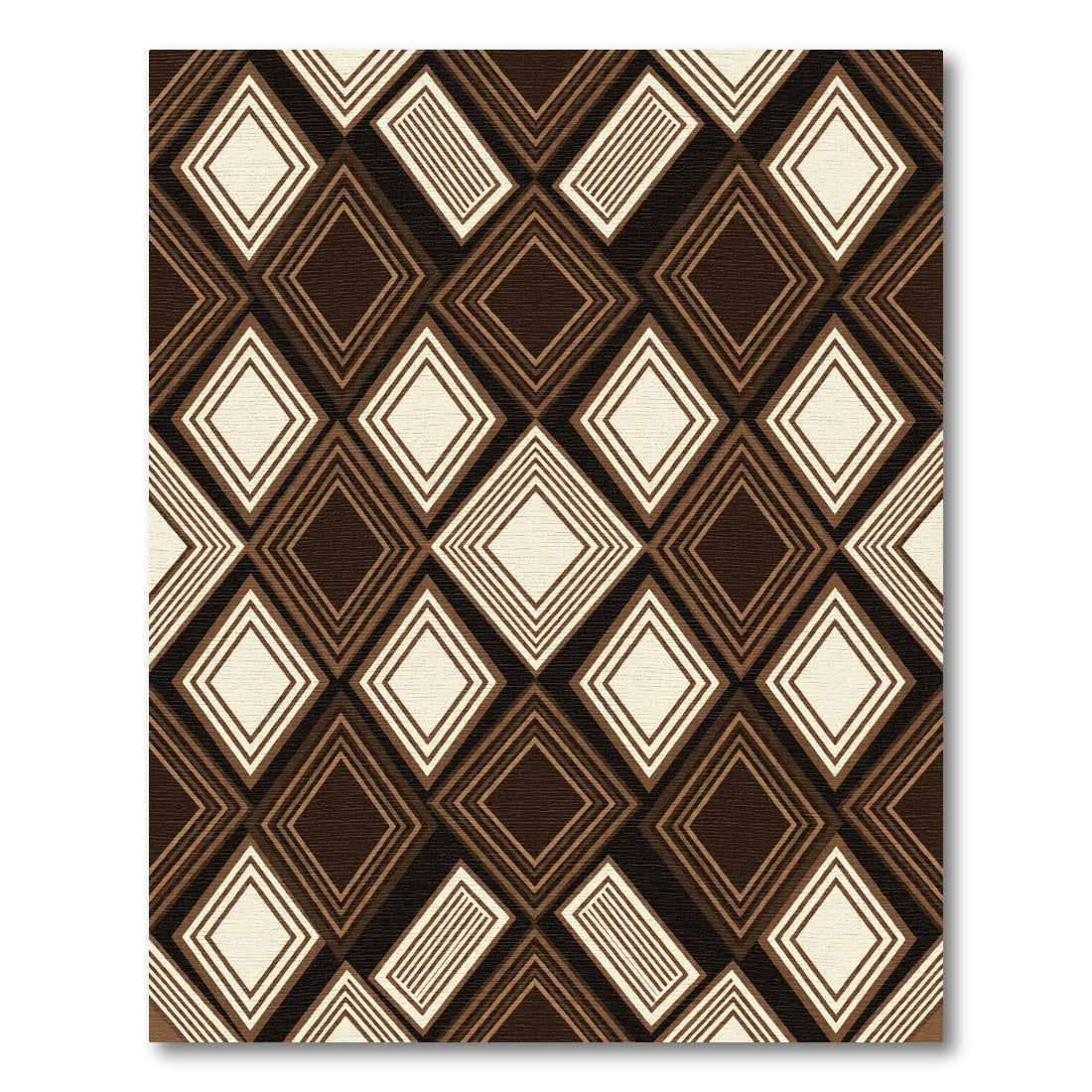 Deep Brown Diamond Layers Rug
