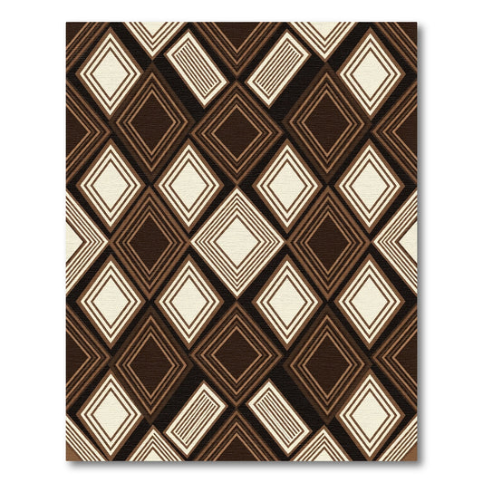 Deep Brown Diamond Layers Rug