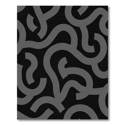 Modern Graphite Swirl Abstract Rug