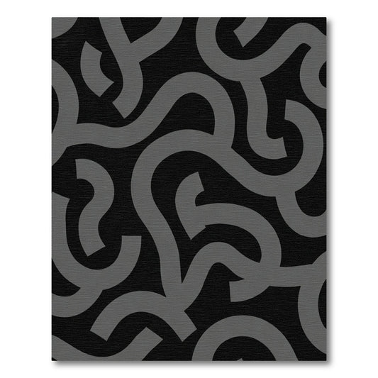 Modern Graphite Swirl Abstract Rug