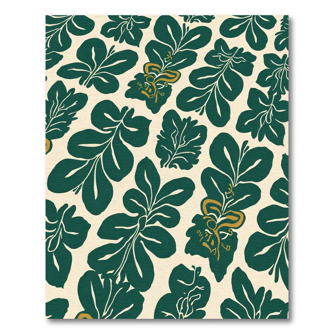 Emerald Green Leafy Garland Accents Rug
