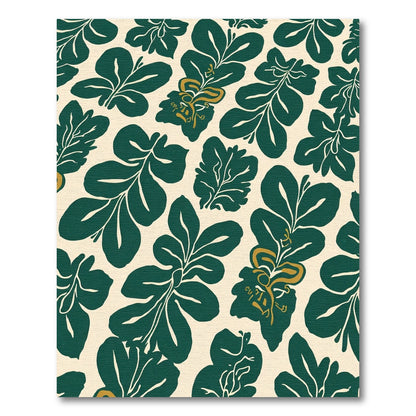 Emerald Green Leafy Garland Accents Rug