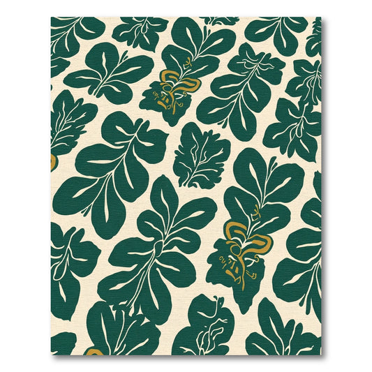 Emerald Green Leafy Garland Accents Rug