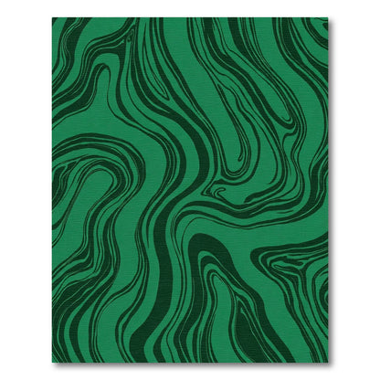 Deep Forest Green Marble Swirl Rug