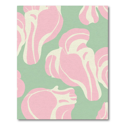 Pastel Pink Abstract Organic Shapes Rug
