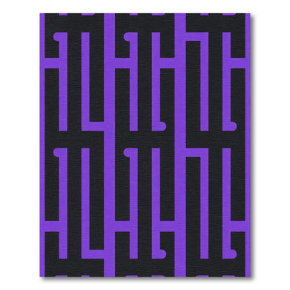 Vivid Purple Geometric Maze Rug