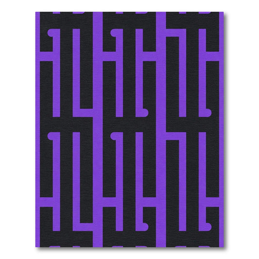 Vivid Purple Geometric Maze Rug