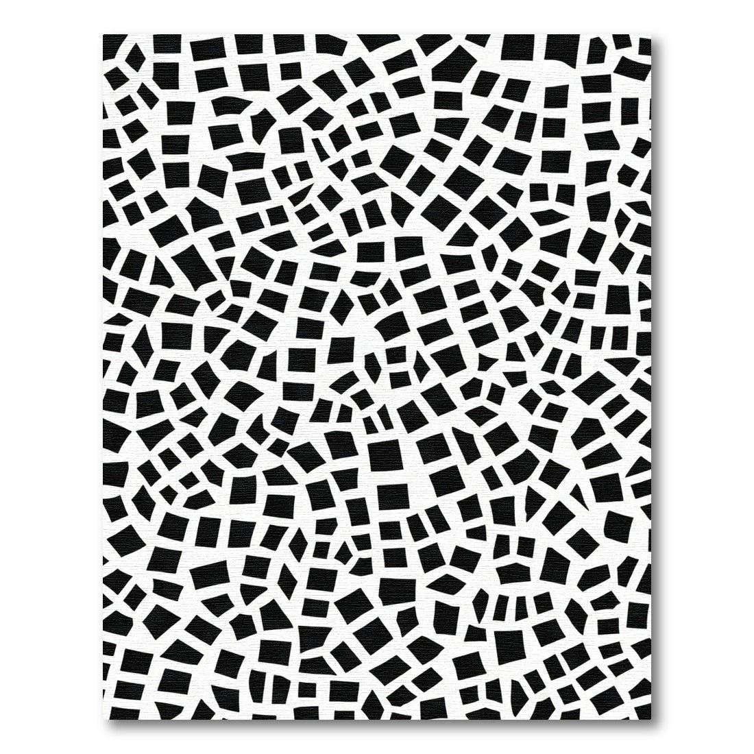 Black White Fragmented Square Collage Rug