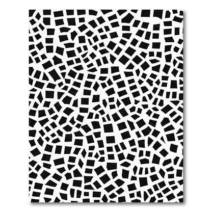 Black White Fragmented Square Collage Rug