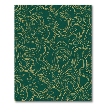 Emerald Gold Linework Creatures Rug