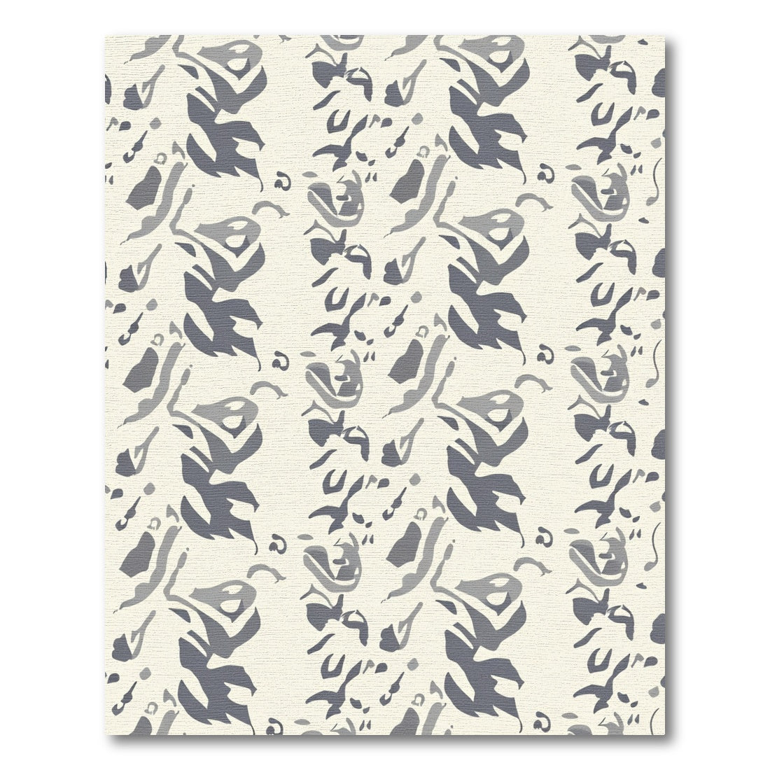Gray Abstract Brushstroke Floral Rug