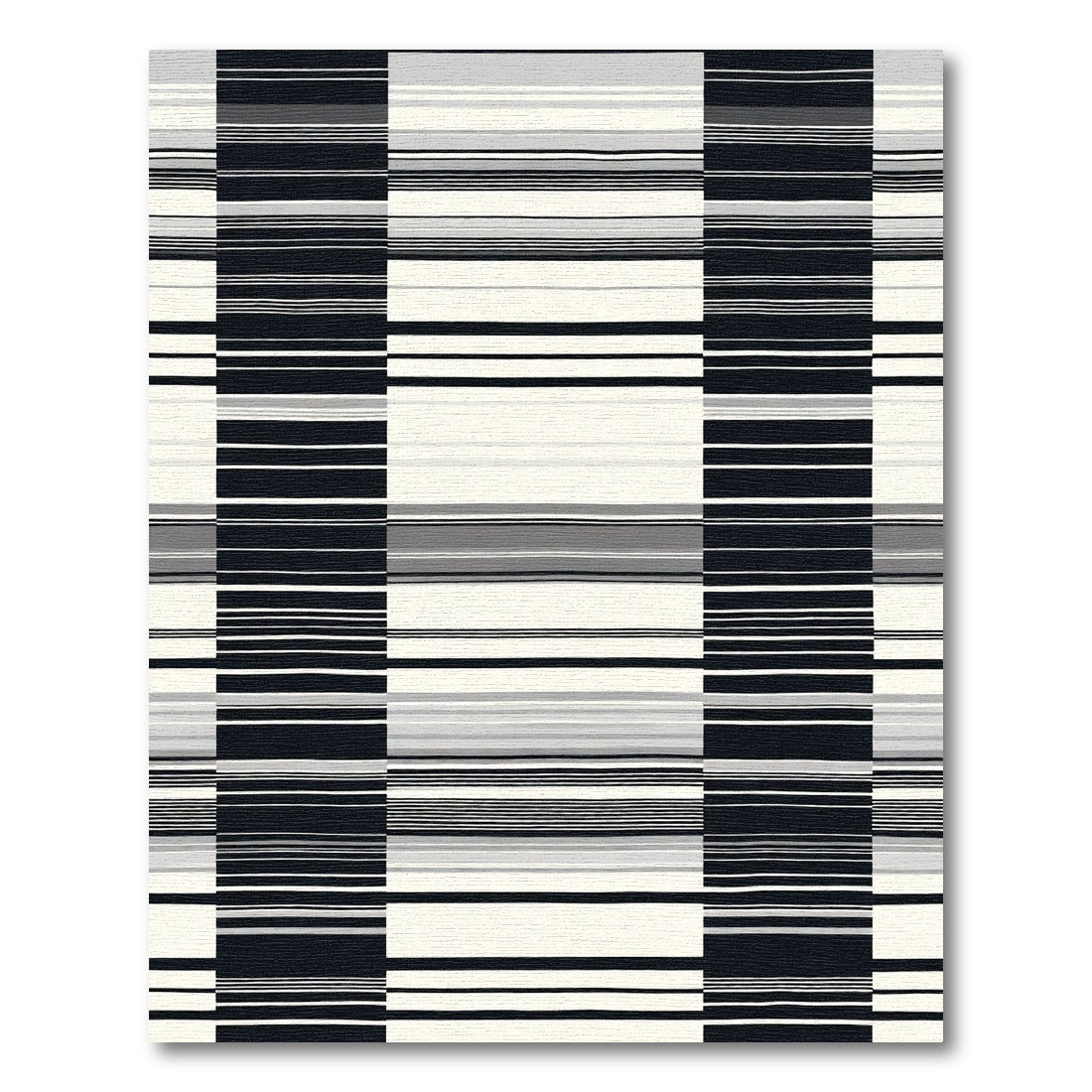 Monochrome Divided Stripe Composition Rug