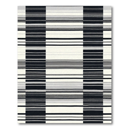 Monochrome Divided Stripe Composition Rug