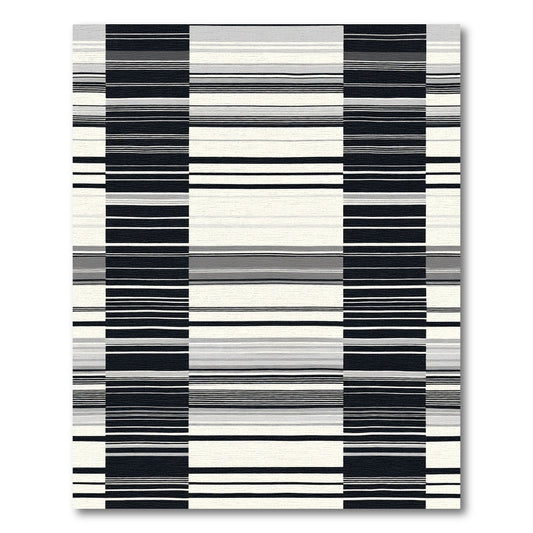 Monochrome Divided Stripe Composition Rug