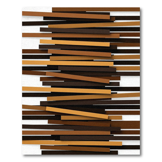 Warm Earth Tone Stacked Stripes Rug