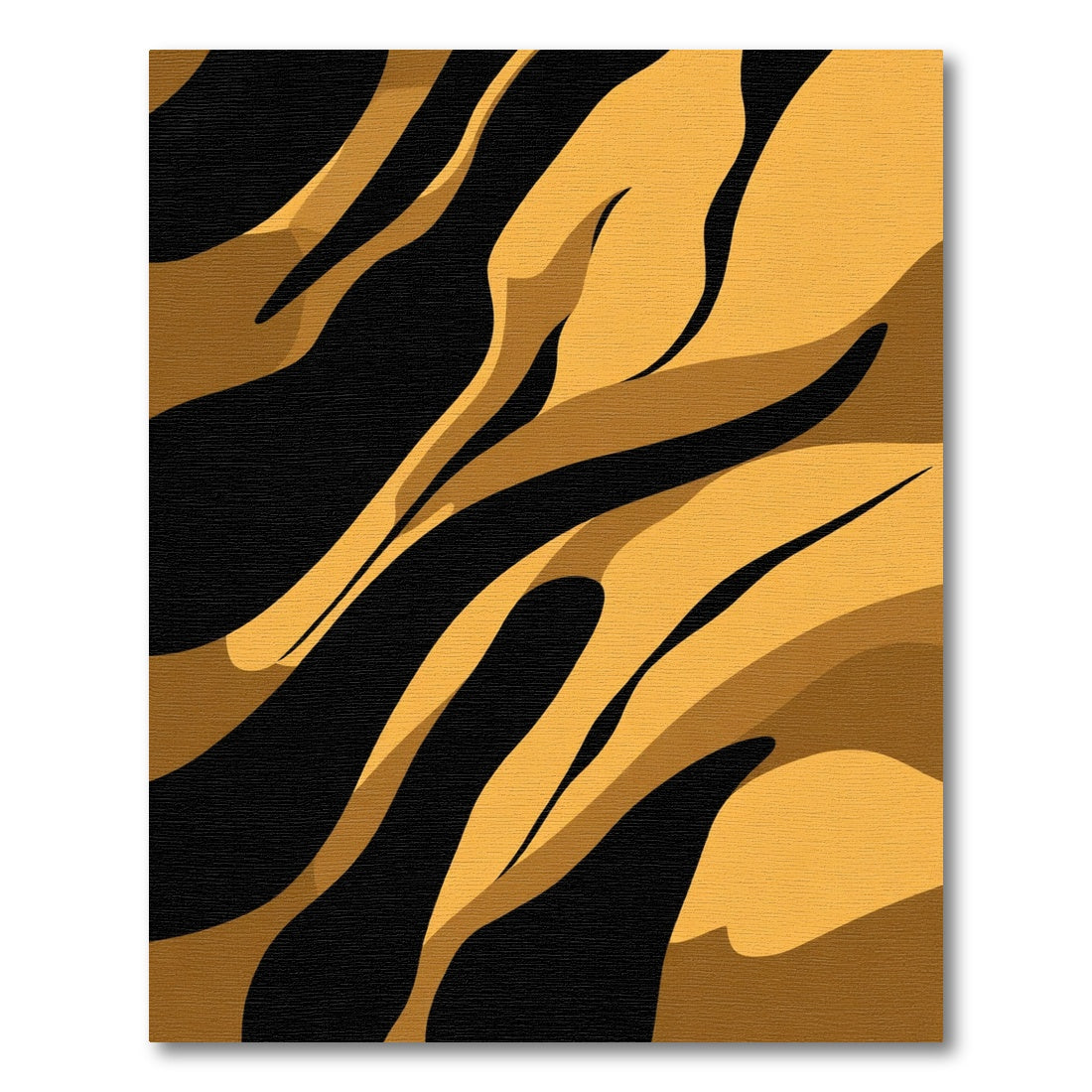 Bold Ochre Black Abstract Stripes Rug