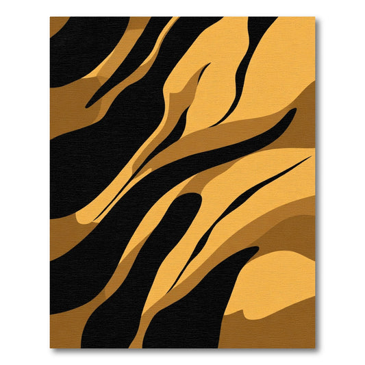 Bold Ochre Black Abstract Stripes Rug