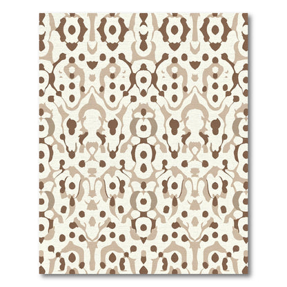 Neutral Earthy Abstract Medallion Rug