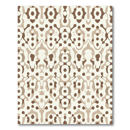 Neutral Earthy Abstract Medallion Rug