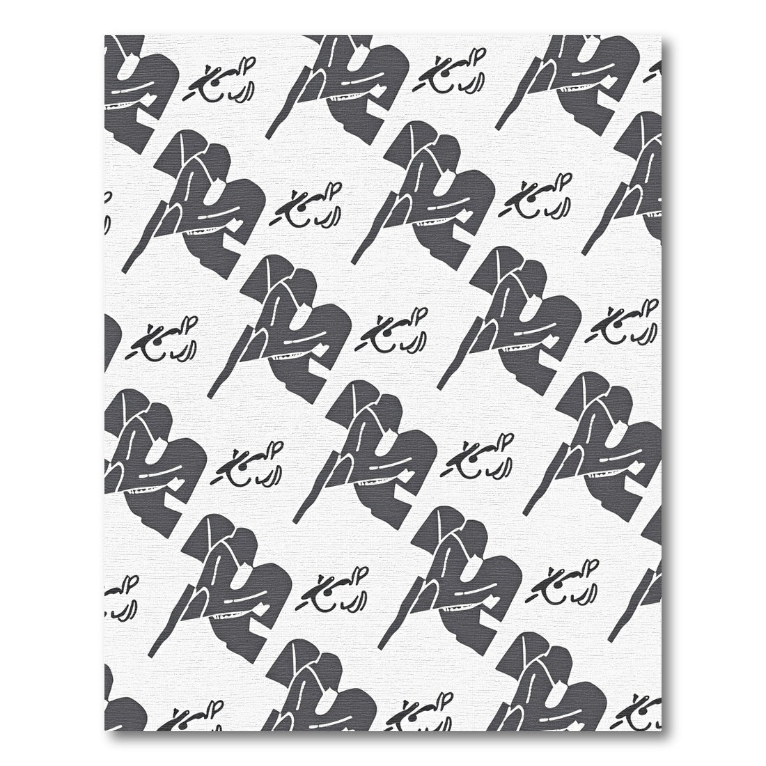 Abstract Black Figure Dance Composition Rug
