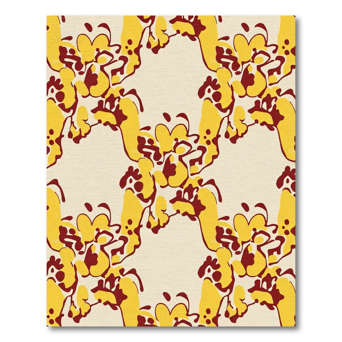 Yellow Crimson Organic Bloom Rug